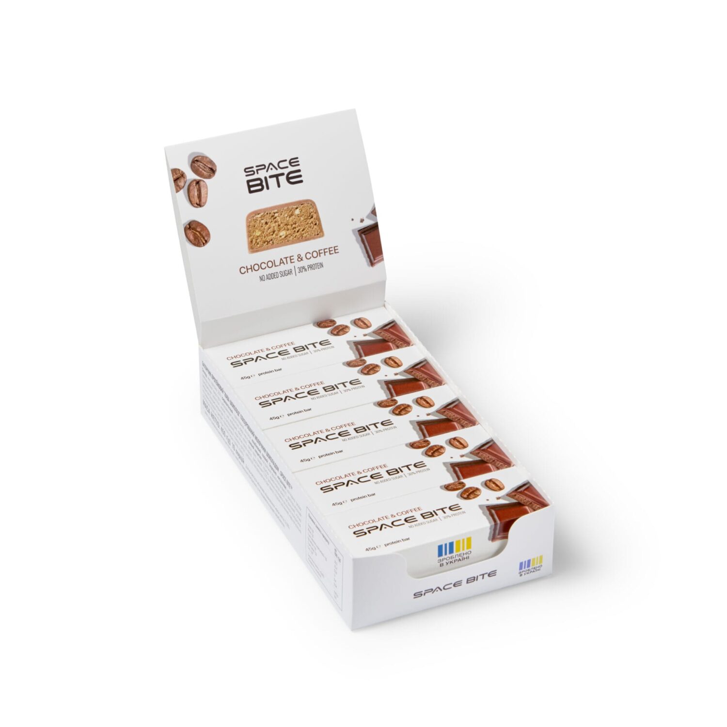 Baton proteic "Cafea-Ciocolată" glazurat cu ciocolată cu lapte – cutie 10 buc.